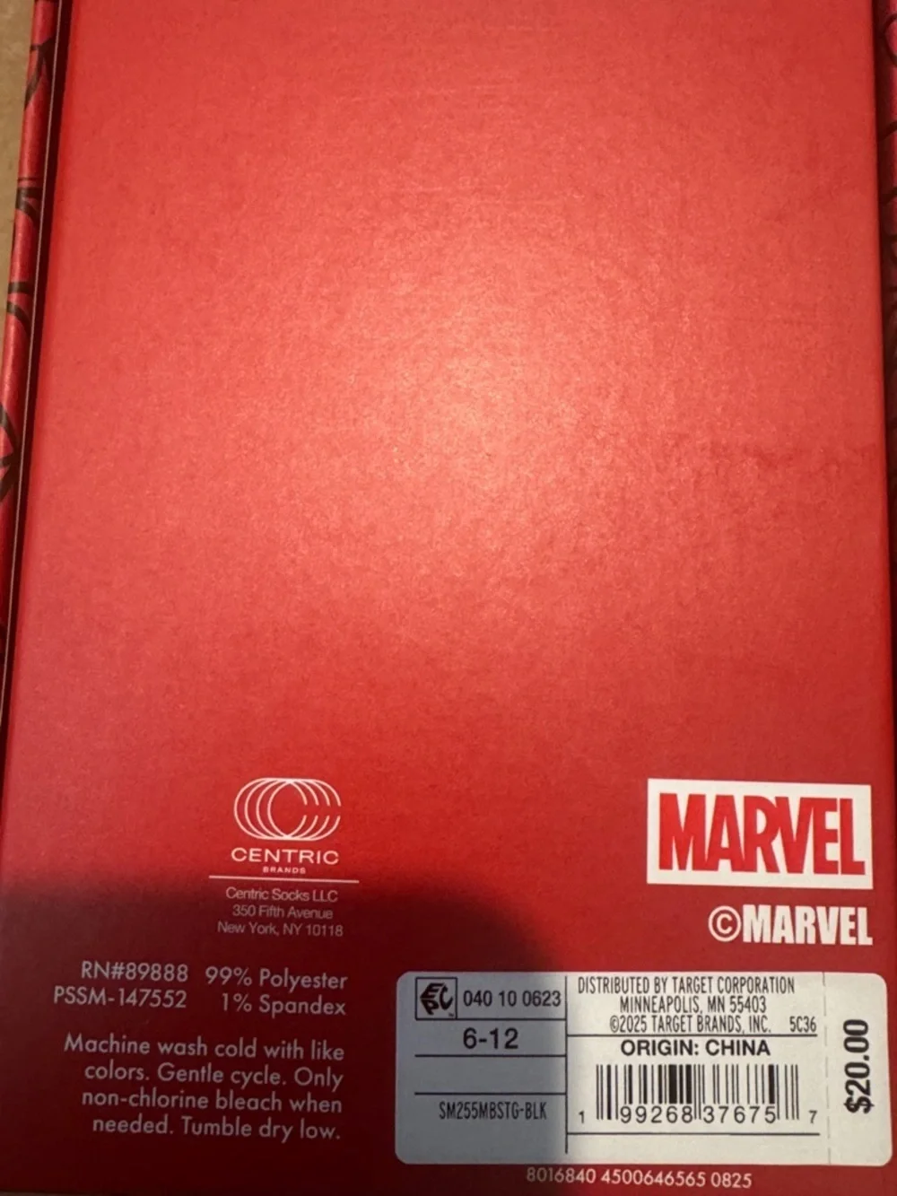 Marvel sizing mens